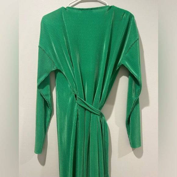 Topshop Maternity Dress Plisse Wrap Dress In green Two Toned Size S - Picture 8 of 10